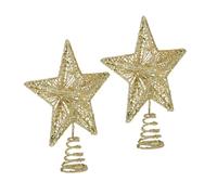 Garneck 2 Piezas Colgante de árbol de Navidad Topper del árbol navideño Adorno de Estrella Adorno de de Navidad de Estrella de Golden