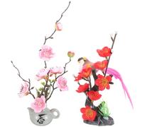 Garneck 2 piezas Decoración Artificial para Plato de Pescado con Flores de Ciruelo Ornamento Delicado y Realista para Presentación de Sashimi Restaurante Japonés