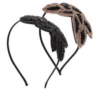 Garneck 2 Piezas Diadema Retro Cuentas y Gemas de Imitación para Mujer, Accesorios Pelo Diseño Bohemio, Uso Diario y Trabajo Fino, Estilo Llamativo