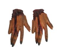 Garneck 2 Piezas Halloween Manos Falsas Realistas con Detalles Sangrientos Accesorio para Broma Espeluznante Decoraciones Terroríficas para Fiesta y Cosplay de Zombie