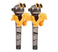 Garneck 2 Piezas Juguetes Robot de piruleta Ventosa Soporte para Robot piruleta Chicas Precioso Soporte para piruletas piruleta Robot Juguetes el plastico Black Color Aleatorio