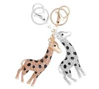 Garneck 2 piezas Llavero Diseño de Jirafa Colgante Decorativo para Bolso Elegante y Brillante con Diamantes de Imitación Regalo Práctico y Llamativo