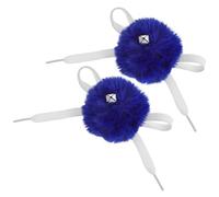 Garneck 2 Piezas Pompones Para Patines Con Campana Pompones De Lana Artificial De Color Azul Para Decorar Patines De Hockey Y