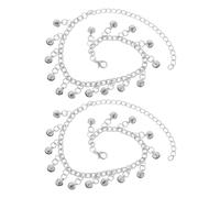 Garneck 2 Piezas Pulsera Tobillera con Campanas y Cuentas de Borla Cadena Ligera para Mujer Joyería de Playa para Verano Regalo de San Valentín Accesorio Musical para Fiestas y Compromisos