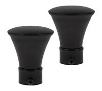 Garneck 2 Piezas Remate para Barra de Cortina Negro de Hierro, 22 MM | Acabado Mate, Protección del Extremo, Desmontaje Simple, para Dormitorio y Alquiler, Estilo Moderno