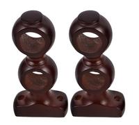 Garneck 2 Piezas Soportes de Barra para Cortina de Madera Doble Soportes Resistentes para Dormitorio Colgadores de Bastón para Cortinas Base Fija Color Café