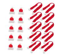 Garneck 20 Mini Gorros Navideños Bufandas Y Gorros De Punto para Manualidades Adornos para Gorros De Punto Gorros En Miniatura Gorros De Punto Gorros De Papá Noel En Miniatura
