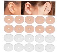 Garneck 20 Piezas Unidades Discos de Silicona para Piercings Protectores Transparentes para Evitar Rozaduras y Bultos Soporte para Pendientes y Tapones de Oreja Cómodos y Fáciles de Usar