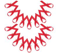 Garneck 200 Piezas Pin de Solapa Cinta Roja, Alfiler de Cinta, Rojo, Chinlon, Forma de Lazo, Alta Visibilidad, para Campañas Benéficas y Actividades de Voluntariado, para Mujeres