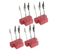 Garneck 20piezas Porta Tarjetas de Madera Pintado con Clip de Metal Soporte para Notas de Escritorio para Bodas y Fiestas como Organizador de Tarjetas de Nombre