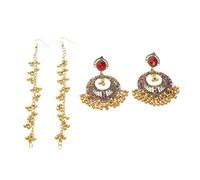 Garneck 2pares Pendientes Colgantes Bohemios Vintage Coloridos Para Mujer Joyas Étnicas Occidentales Para Fiestas y Viajes Pendientes Retro Llamativos De Aro