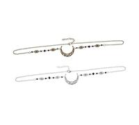 Garneck 2piezas Cadena Frontal Elegante Para Mujer Tocado De Cristal Natural Con Diseño De Luna Accesorio Para Bodas y Ocasiones Especiales