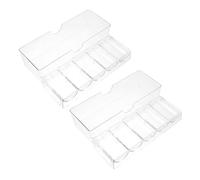 Garneck 2piezas Caja De Chips para Póker Bandeja Organizadora Transparente con Tapa Unidades Soporte para Fichas De Póker