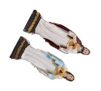 Garneck 2piezas Estatua Sagrada Católica Decoración Religiosa De Mesa para Navidad Figura Religiosa De y María Escultura De Resina para Exhibición De Mesa Estatuas para Decoración De Estan