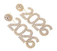 Garneck 2piezas Pendientes De Gemas De Imitación Colgantes Mujer Joyas De Año Brillantes Para Fiesta y Estilo Informal