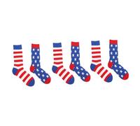 Garneck 3 Pares Calcetines de Algodón con Diseño de Bandera Americana Cómodos y Transpirables Calcetines Tubulares Medios para Hombre Pack para Uso Diario y Regalo