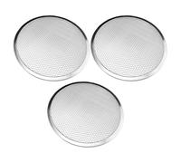 Garneck 3 piezas Bandejas de Pizza de Aluminio Grueso Bandejas Redondas Perforadas para Horno Doméstico Resistentes y Fáciles de Limpiar para Hornear Pizzas Caseras
