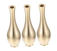 Garneck 3 Piezas Jarrones de Cobre Miniatura para Mesa Floreros Metálicos Decorativos Pequeños Diseño Vintage y Ligero para Decoración de Escritorio y Hogar
