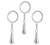 Garneck 3 Piezas Llavero Micrófono 3d de Aleación de Zinc, Plata