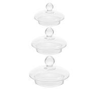 Garneck 3 Piezas Tapas de Repuesto para Tetera de Vidrio 8.2 CM, 7.5 CM y 400 Ml, Juego de 3 Piezas Transparentes Resistentes al Calor para Preparación de Té y Accesorios de Tetera