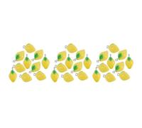 Garneck 30 Piezas Dije de Fruta Artificial de Resina Agujero para Joyería | Amarillo, Plástico y Resina, para Cordones o Cadenas, Proyectos Artesanales y Regalos DIY