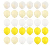 Garneck 30 Unidades Globos de Fiesta Amarillos y Blancos 30 Cm, Globos de Látex para Ambientación Temática de Girasoles y Abejas, Kit para Cumpleaños, Shower y Fiestas Cinta Incluida