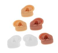 Garneck 3pares Modelo de Enseñanza del Oído de Silicona de Orejas Artificiales Suaves y Flexibles Modelo de Anatomía del Oído Humano para Exhibición de Joyas y Ayuda de Entrenamiento Profe