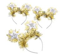 Garneck 3piezas Diademas Pentagrama Brillo Dorado Festividades Accesorios Cabello Fiesta Cumpleaños Tocado Regalo Niño Niña