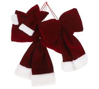 Garneck 3piezas Lazo Navideño Rojo de Franela Paquete Adornos Colgantes para Guirnaldas Festivas Decoración Navideña para Árbol de Navidad Colgantes de Lazo para Ventana o Puerta