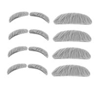 Garneck 4 juegos de bigotes y cejas grises para pegar, accesorios divertidos de disfraz para adultos, ideales para Halloween y disfraz, barba falsa perfecta para diversión y creatividad