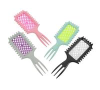 Garneck 4 Peines Desenredantes Antiestáticos para Cabello Seco y Mojado Cepillo Calado de Plástico Transpirable Masajeador para Cuero Cabelludo Set 4 Piezas Colores Rosa Negro Verde