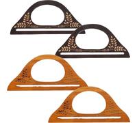 Garneck 4 Piezas Asas de Madera para Bolsos Asa de Madera para Bolso Forma D 25x11,4x0,8cm para Tote Bags y Bolsa de Crochet Suministros DIY