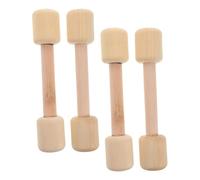 Garneck 4 Piezas Juguete con Mancuernas de Madera Barra para Mancuernas de Juguete para pequeños Bicicleta estática para Banco de Pesas para mazos para Beige