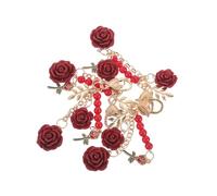 Garneck 4 piezas Llaveros Flores Colgantes de Rosa y Flor de Té Resina con Aleación Adornos Colgantes Elegantes para Bolsos Mochilas y Llaves de Coche para Mujer