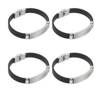 Garneck 4 Piezas Pulsera Antiestática, Pulsera Deportiva de Silicona Plata, Eliminación Estática, para Hombres y Mujeres, Correr, Yoga y Gimnasio en Invierno