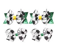 Garneck 4 Pinzas Pelo Lazo de Fútbol, Clip Metálico y Tela Estampado Deportivo, Diseño Glitter, Ideales para Niñas y Fanáticos del Fútbol, Accesorios para Peinados Diarios y Animadoras