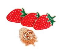 Garneck 4piezas Broche De Fruta De Fresa Pin Decorativo y Novedoso Accesorio De Fresa Para Ropa y Bolsos Pin De Cuello Para Fiesta De Navidad