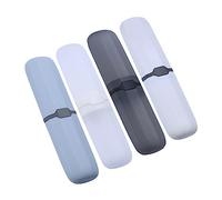 Garneck 4piezas Caja para Cepillos De Dientes De Plástico Transparente y Azulado Unidades Portátil para Viaje para Guardar Pasta De Dientes y Cepillos