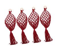 Garneck 4piezas Macrame Wall Hanging Basket Woven Cotton Rope Decorative Fruit and Vegetable Storage for