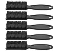 Garneck 5 Cepillos para Barba Negro con Mango Largo, Cepillo Antiestático y Peine para Bigote, Juego de Cuidado Personal para Hombres, Adecuado para Peinar y Limpiar Barba en Casa y Viaje