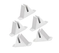Garneck 5 Piezas Base de la Cerca Apoyo Deber Ancla Soporte de publicaciones Titular del Poste de la Cerca Soporte de Poste de plástico pies del Panel de la Pantalla el plastico Blanco