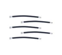 Garneck 5 Piezas Manguera de Bomba de Bicicleta Extensión 150 PSI, Negra | Goma y Aleación, Rosca Directa para Boquilla Americana, Ligera, sin Olor Fuerte, Repuesto para Infladores