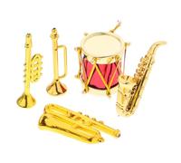 Garneck 5 Piezas Modelo Mini Saxofón Instrumento De Clarinete para Casa De Muñecas Mini Musicales En Miniatura Mini Instrumentos Modelos De Instrumentos Dorado El Plastico