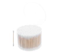 Garneck 500 Bastoncillos De Algodón De Punta Redonda Hisopos De Madera Para Oídos y Desmaquillaje Hisopos De Viaje Para Bebés Seguridad y Limpieza.