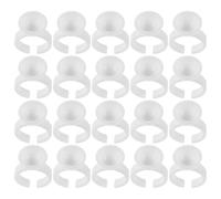 Garneck 500 Piezas Anillos Adhesivo Soporte Mini Plástico Blanco para Pestañas Microblading y Uñas sin Divisores Compacto y Ligero para Profesional