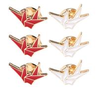 Garneck 6 Piezas Broche de Mil Grullas de Decorativo Broche de Grúa de Origami Accesorios de Ropa para Chaqueta Lindo para Mochilas