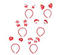 Garneck 6 Piezas Diadema Navideña para Fiesta Buena Flexibilidad en Tela Roja, Accesorio Clásico para Celebraciones y Disfraces Infantiles Varios estilos