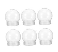 Garneck 6 piezas Globos de Agua Transparentes para Manualidades DIY Forma Esférica Frascos de Plástico con Tapa Roscada para Decoración Navideña