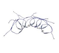 Garneck 6 Piezas Pulseras Turcas Ojo Turco Ajustables para Mujer Pulseras Pequeñas de Cuentas con Amuletos Suerte para Protección Diaria Festivales y Estilo Elegante