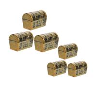 Garneck 6piezas De Cofre Del Vintage Mini Joyero De Accesorios De Cofre De Tesoro Para Casa De Muñecas Decoración De Fiesta De Piratas Para